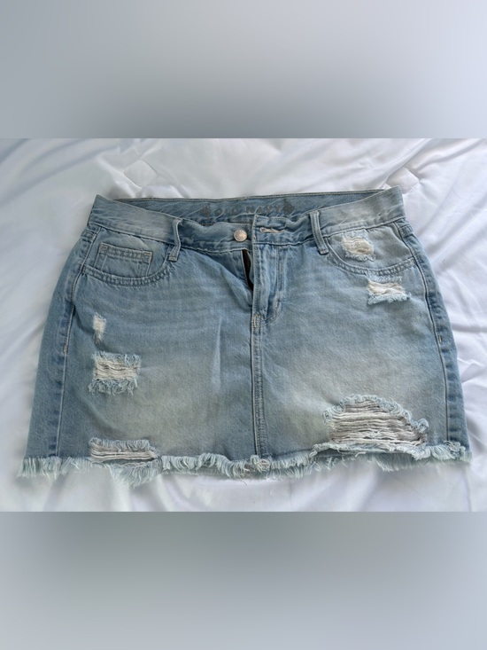 Old Navy Dresses & Skirts - Old Navy Light Blue Distressed Denim Mini Skirt